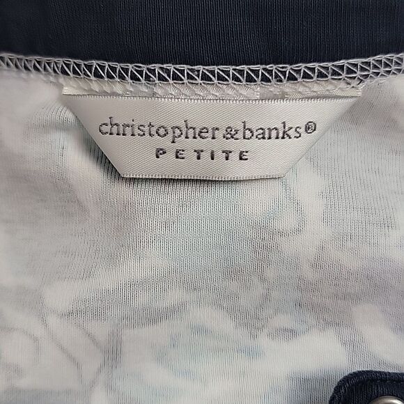 Christopher & Banks casual shacket watercolor print Women's Size MP - Picture 8 of 11